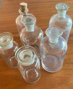 Set van 6 glazen laboflessen met stop, Ophalen