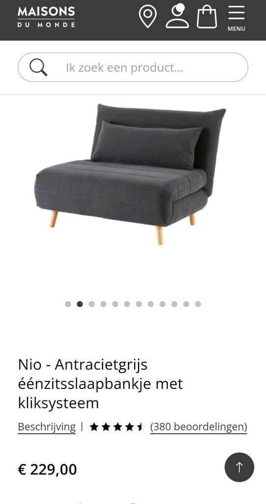 Slaapbank 1 persoon uit maisons du monde, Huis en Inrichting, Slaapkamer | Slaapbanken, Zo goed als nieuw, Ophalen