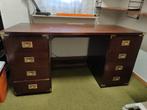 Donkere houten bureau met 8 lades (koloniale stijl), Ophalen