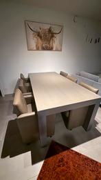 Eettafel met 6 bijpassende zeteltjes, Huis en Inrichting, Tafels | Eettafels, Ophalen, 50 tot 100 cm, Zo goed als nieuw, Vijf personen of meer