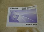 honda cbf500 instruktieboek 2004, Motoren, Ophalen of Verzenden, Honda