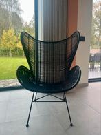 HK Living Egg Chair zwart, Huis en Inrichting, Fauteuils, Ophalen, Minder dan 75 cm, Riet of Rotan, Zo goed als nieuw