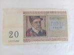 Belgisch biljet van 20 frank 1956, Postzegels en Munten, Bankbiljetten | België, Ophalen of Verzenden, Los biljet