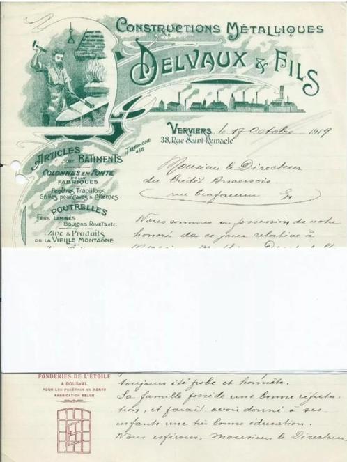 Verviers+Bousval+Delvaux+Litho+serrure de luxe, Collections, Cartes postales | Belgique, Non affranchie, Liège, Avant 1920, Enlèvement ou Envoi