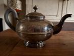 Verzilverde theepot met houten oor, Antiek en Kunst, Ophalen of Verzenden