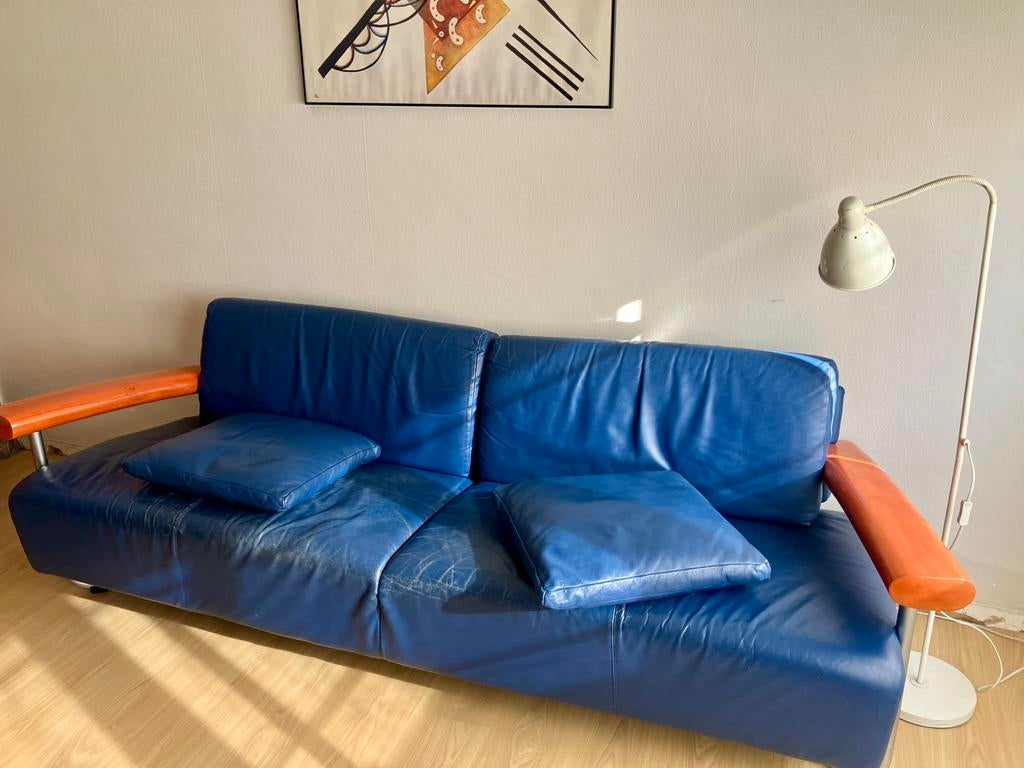 Vintage sofa leder, Huis en Inrichting, Zetels | Zetels, Ophalen, Gebruikt