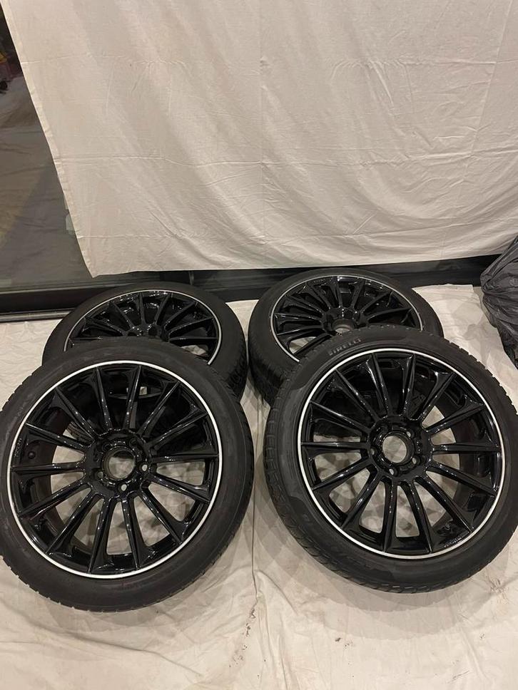 Mercedes AMG velgen 18 inch 225/45/18 M+S pirelli /5x112, Auto diversen, Autosport-onderdelen, Ophalen