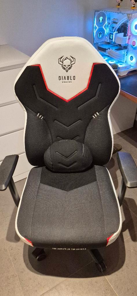 Bureau gaming stoel, Huis en Inrichting, Bureaustoelen, Zo goed als nieuw, Bureaustoel, Wit, Ergonomisch, Gaming bureaustoel, Ophalen