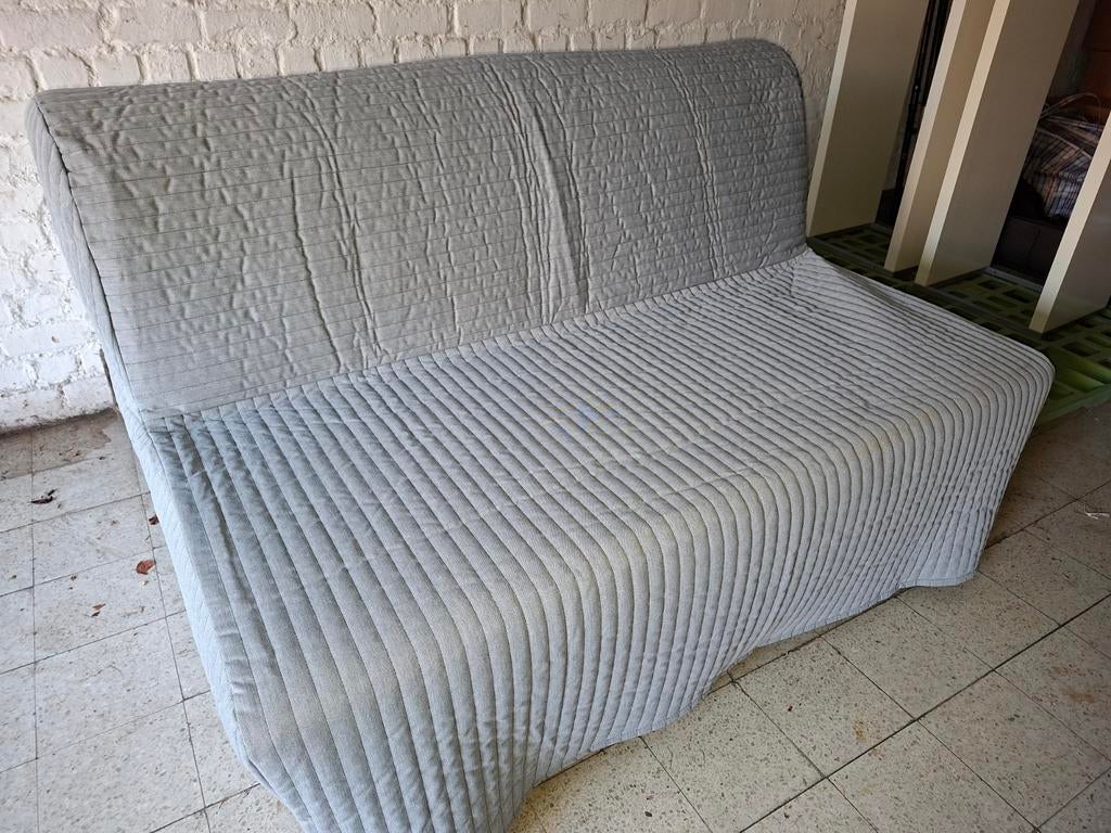 Ikea zetelbed met hoes, Ophalen, Gebruikt, Tweepersoons, Grijs