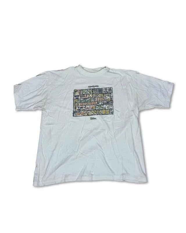 Vintage T-Shirt met Tribal Print, Kleding | Heren, T-shirts, Gedragen, Maat 52/54 (L), Wit, Ophalen of Verzenden