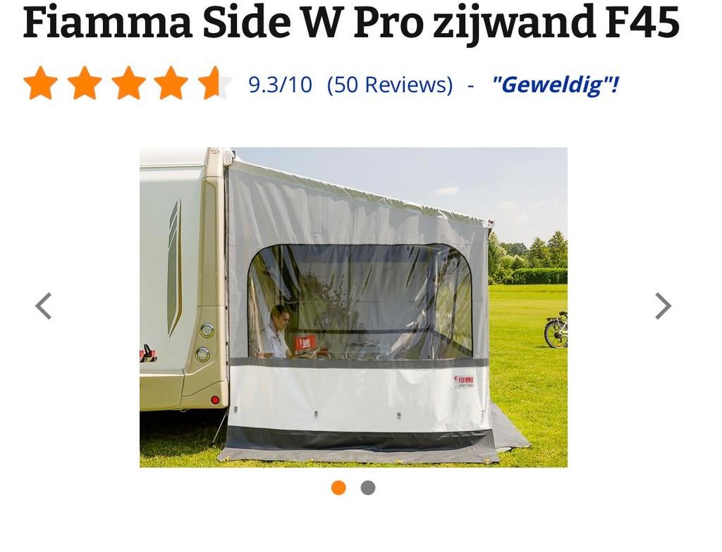 Zijwand luifel Fiamma side W Pro F45/F70/F65/F80, Caravanes & Camping, Auvents, Enlèvement, Neuf, Fiamma
