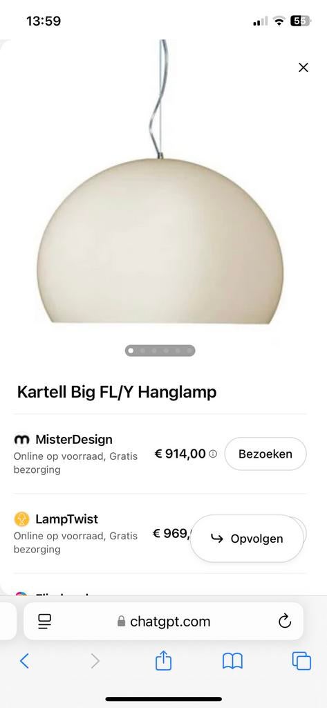 Design Kartell lampen 2 WIT, Huis en Inrichting, Ophalen, Kunststof, Gebruikt, Design