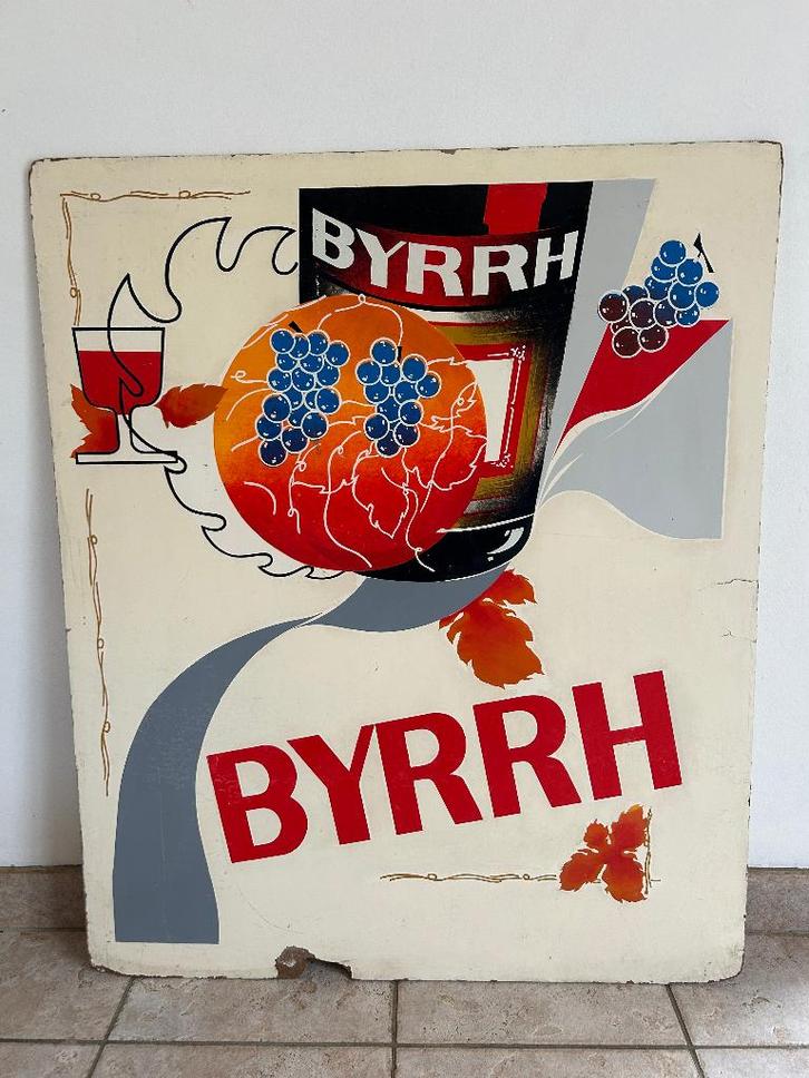 Panneau publicitaire double face DUBONNET-BYRRH, Collections, Marques & Objets publicitaires, Utilisé, Panneau publicitaire, Enlèvement ou Envoi