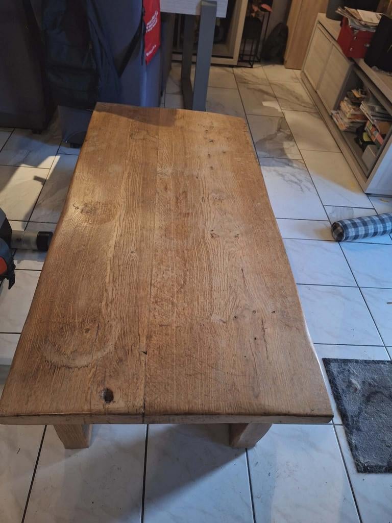 Salontafel in massief eiken  weg wegens te zwaar na operatie, Ophalen