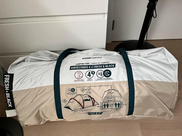 Opblaasbare kampeertent Air Sec. 4.2 - 4 pers./ 2 slaapruimt, Caravanes & Camping, Tentes, jusqu'à 4, Neuf, Enlèvement