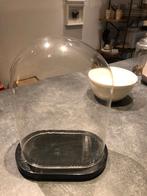 brede glazen stolp met onderschoteltje, Ophalen, Gebruikt