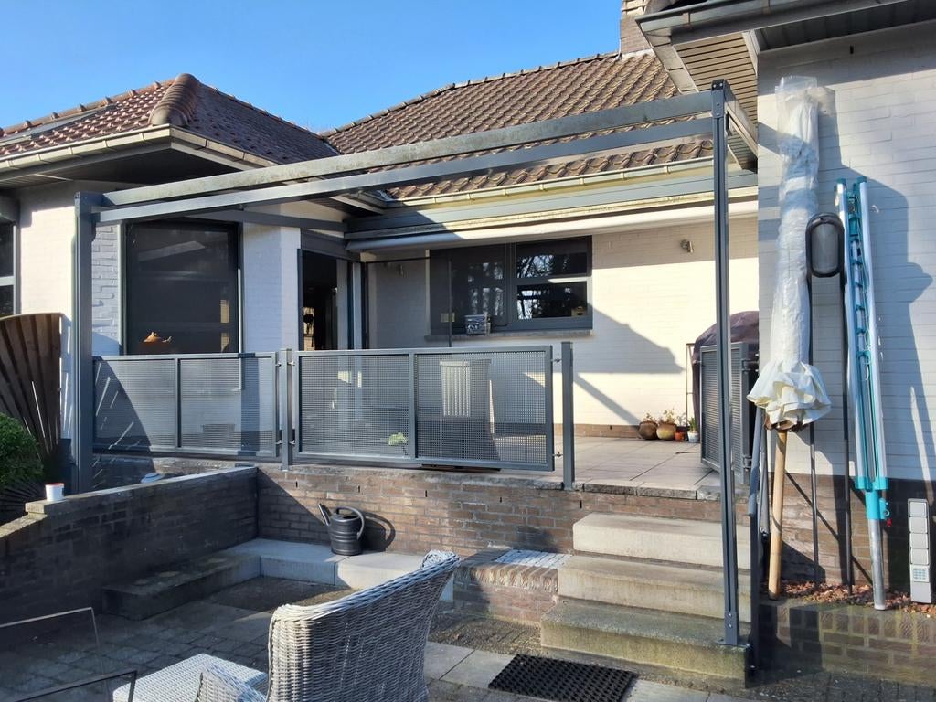 Robuust stalen hek met poort, Ophalen, Gebruikt, IJzer, Met poort