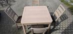 Eiken eetplaats te koop, Huis en Inrichting, Complete eetkamers, Ophalen, Zo goed als nieuw, Modern, 4 tot 6 stoelen
