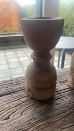 Houten vijzel kandelaar hoffz stijl nr 1, Ophalen of Verzenden, Zo goed als nieuw