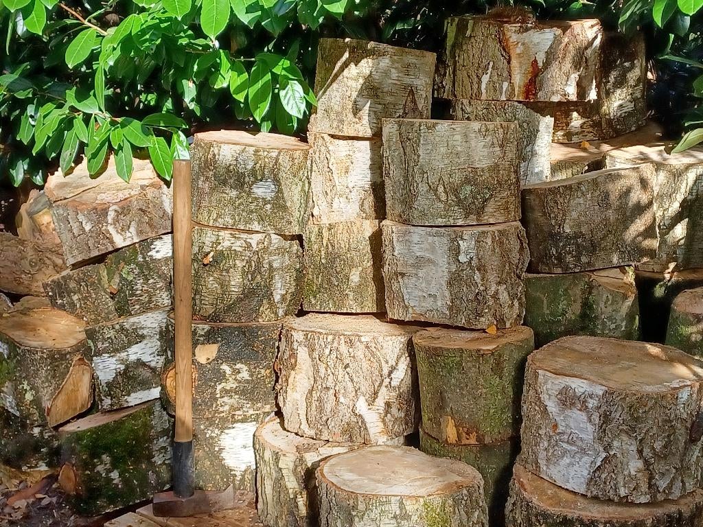 Openhaardhout van berken, Tuin en Terras, Brandhout, Blokken, Berkenhout, 3 tot 6 m³, Ophalen