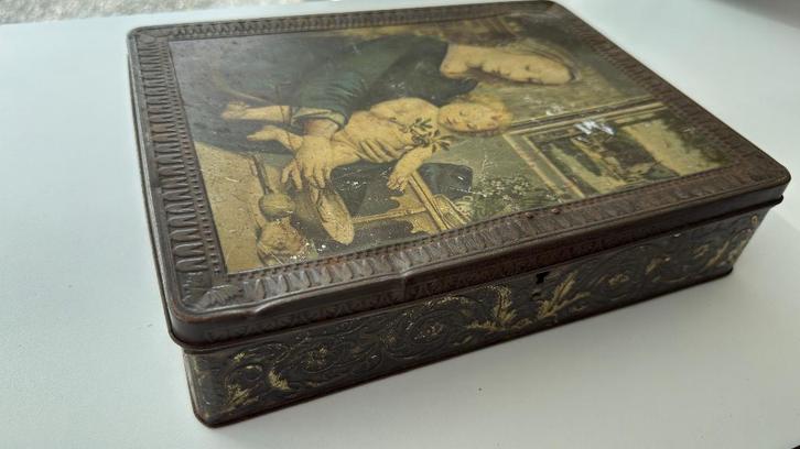 Blikken doos DBF (De Beukelaer's Fabrieken), Moeder en kind, Verzamelen, Blikken, Gebruikt, Ophalen