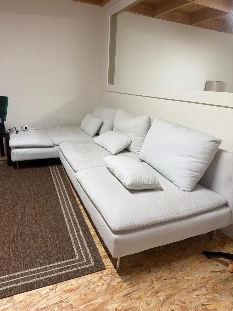 Ikea SÖDERHAMN 4-zits element beige, Enlèvement, Utilisé, Tissus, Beige