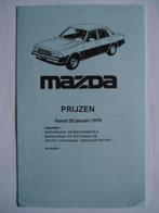 Mazda prijzen 1979 NL Brochure Catalogue Prospekt 626/929/Le, Envoi, Utilisé, Mazda