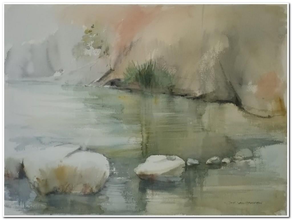 Jef Van Campen (1934) - Aquarel op papier, Antiek en Kunst, Ophalen