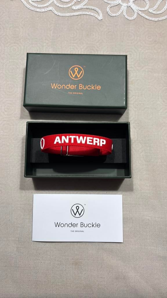 RAFC wonder buckle armband Antwerp, Ophalen, Nieuw, Rood, Staal