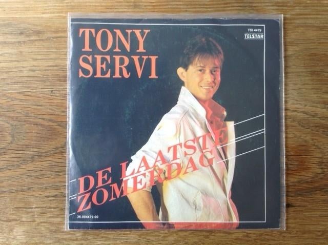 single tony servi, Cd's en Dvd's, Vinyl Singles, Beschermende buitenhoes, Fotohoes, Originele persing, Single, 1980 - 1989, Nederlandstalig