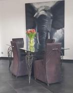 Table moderne + 4 chaises à roulettes, Enlèvement