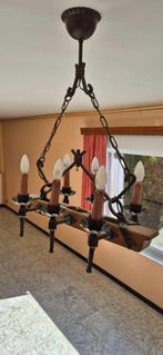 Lustre flamme, Maison & Meubles, Lampes | Lustres, Enlèvement, Bois