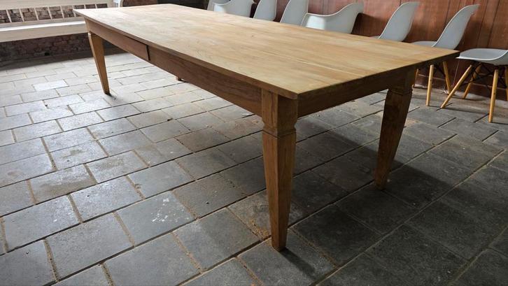 boerentafel 3 meter lang mooi karaktervol blad met 1 lade, Huis en Inrichting, Tafels | Eettafels, Ophalen of Verzenden