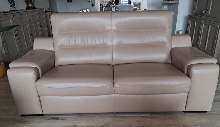 zetels Italiaans leder, Maison & Meubles, Canapés | Salons, Utilisé, Banc droit, Deux personnes, 150 à 200 cm, 75 à 100 cm, Cuir