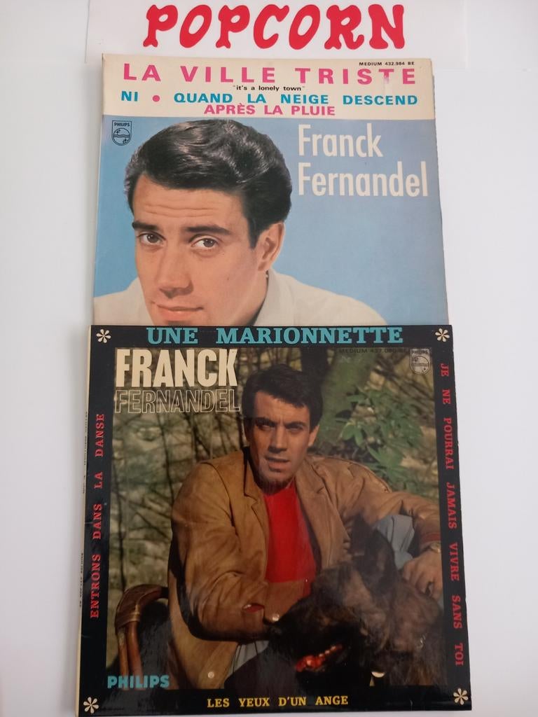 FRANCK FERNANDEL. POPCORN OLDIES 60s . 2X EP 45T, CD & DVD, Vinyles Singles, EP, EP
