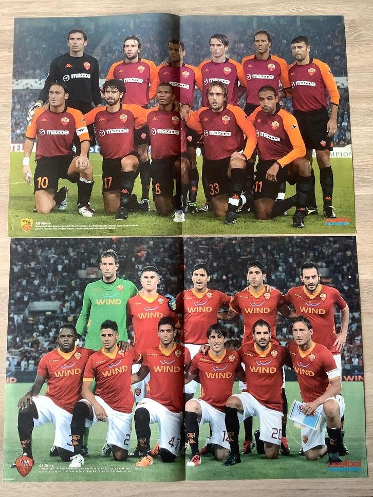 Posters AS Roma Begin Jaren 2000, Verzamelen, Sportartikelen en Voetbal, Zo goed als nieuw, Poster, Plaatje of Sticker, Ophalen of Verzenden