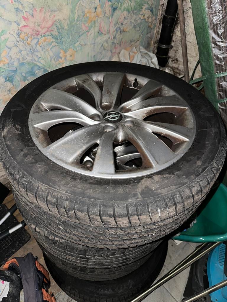 Jantes + pneus 17” Opel, Pneus et Jantes, Pneus été, 17 pouces, Enlèvement