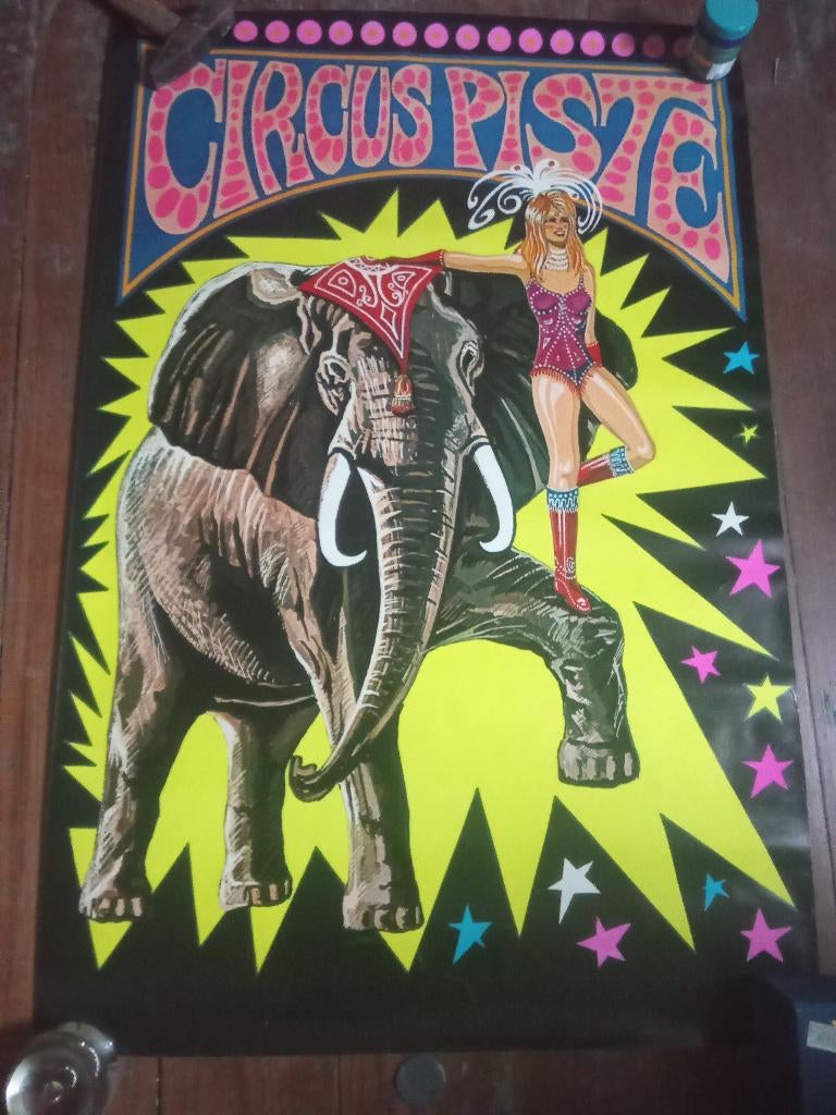 Affiche vintage sur le cirque, Collections, Enlèvement, Comme neuf, Rectangulaire vertical, Autres sujets/thèmes