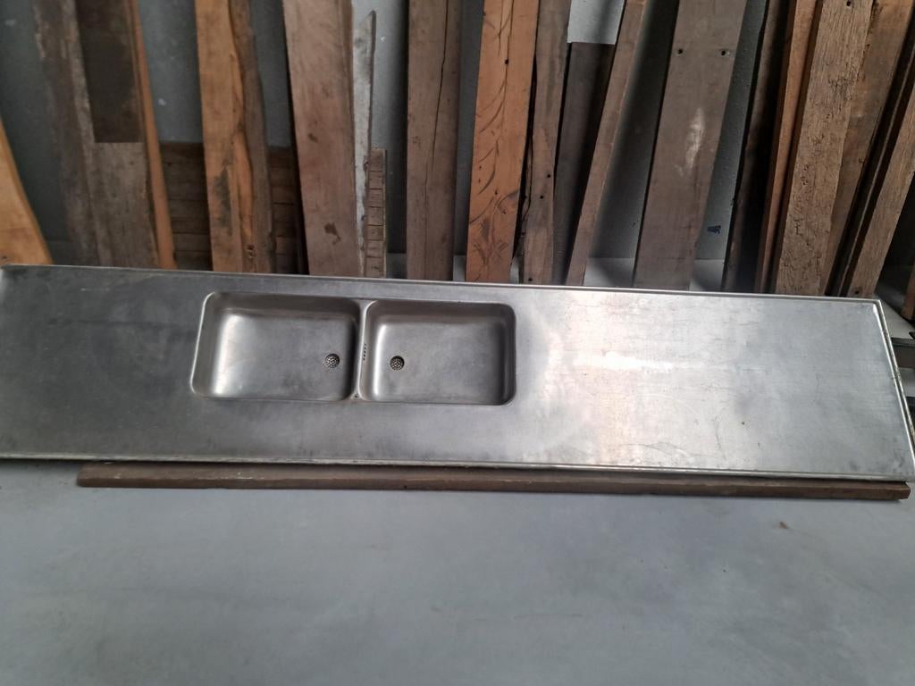 Inox toog / dubbele spoelbak in inox, Ophalen