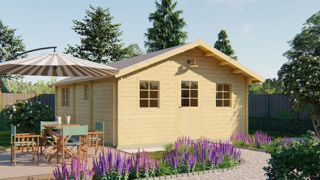 Cabane en rondins - Cadiz Garden House | 44 mm | non traité, Hobby & Loisirs créatifs, Hobby & Loisirs Autre, Neuf, Envoi