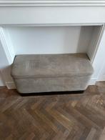 Opslagbankje grijs velours, Ophalen, Zo goed als nieuw