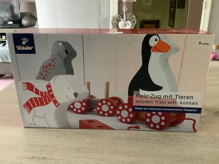 Houten dierentuin trein (Nieuw) (17x34 cm), Kinderen en Baby's, Speelgoed | Houten speelgoed, Nieuw, Duw- of Trekspeelgoed, Ophalen of Verzenden