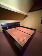 2-persoonsbed, Huis en Inrichting, Slaapkamer | Bedden, Ophalen, Gebruikt, Bruin, Tweepersoons