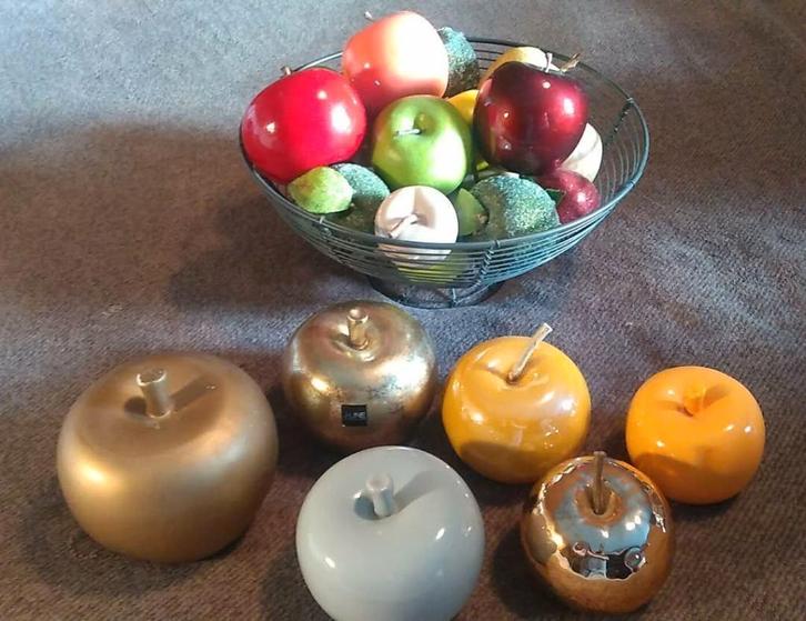 decoratie appels met fruitmand, Huis en Inrichting, Woonaccessoires | Overige, Ophalen of Verzenden