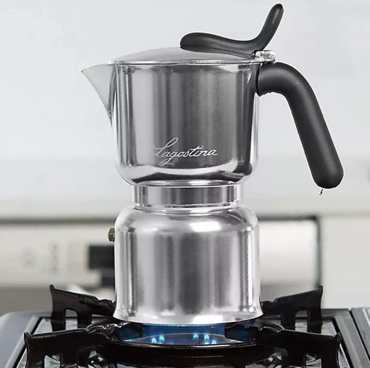 Nieuw Lagostina Vesuvia espressomachine ( 6 kopjes ), Electroménager, Cafetières, Neuf, Café moulu, Machine à espresso, 4 à 10 tasses