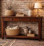 Teak sidetable, Huis en Inrichting, Tafels | Sidetables, 100 tot 150 cm, Teakhout, Ophalen of Verzenden, Zo goed als nieuw