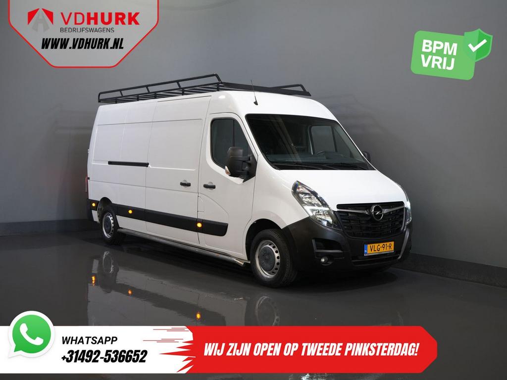 Opel Movano 2.3 Turbo 136PK L3H2 Camera/ Climate/ Cruise/ PD, Auto's, Bestelwagens en Lichte vracht, Parkeersensor, Wit, Bedrijf