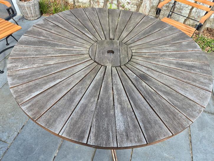 Table de jardin en bois ronde diamètre 120 cm, Jardin & Terrasse, Tables de jardin, Utilisé, Rond, Bois, Enlèvement