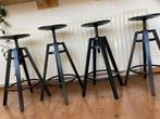 4 hoge zwarte barkrukken Ikea, 4 tabourets, Comme neuf, Enlèvement, Bois