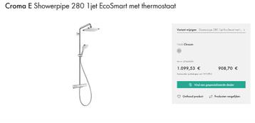 Hansgrohe opbouw regendouche  -20% beschikbaar voor biedingen